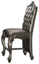 Acme Versailles Set of 2 24- Counter Height Chair Silver PU and Antique Platinum