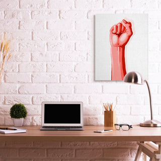 Modern Pop Raised Fist Patterned Shadow Red White ,1pc, each 30 x 40