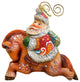 Hand Painted Santa On Pony Figurine Ornament
