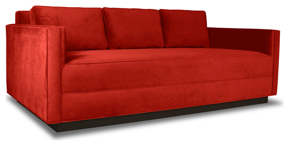 Nativa Interiors Adalyn 84" Sofa, Red, Classic Depth