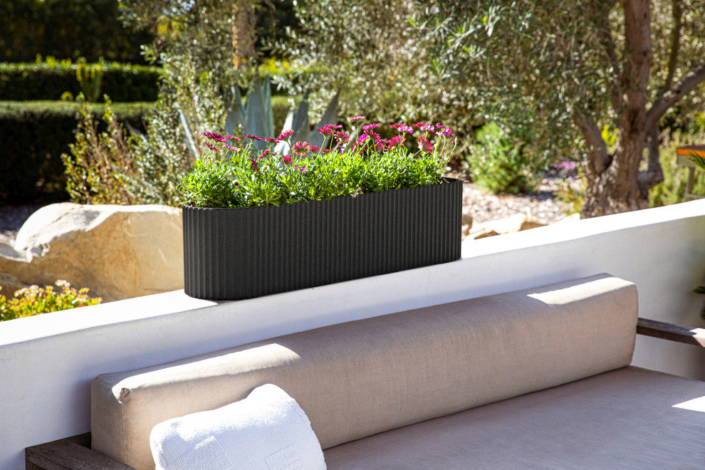 Veradek Demi Series Window Box 36" Planter, Black, 36 Inch, 2 Pack