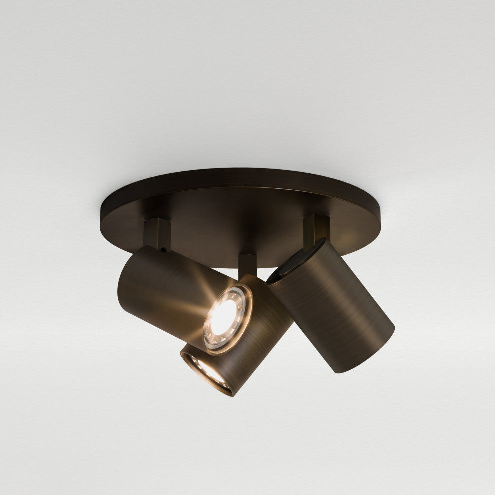 Astro Ascoli Triple Round, Dimmable Indoor Spotlight (Bronze)