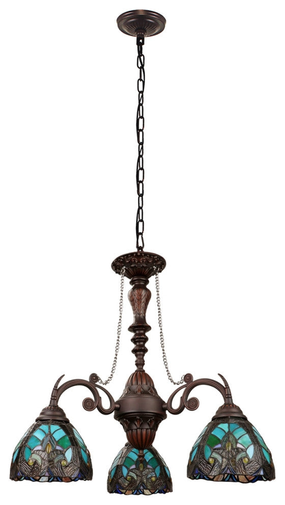 Chloe Lighting Liason Victorian-Style 3-Light Antique Mini Chandelier 24" Wide
