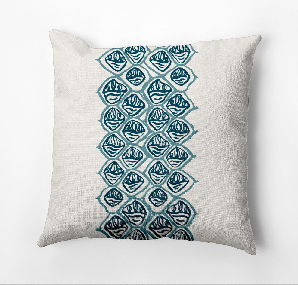Reverse Stack Outdoor Pillow, Blue, 18"x18"