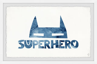 "Superhero Mask" Framed Painting Print, 12"x8"
