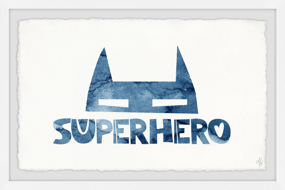 "Superhero Mask" Framed Painting Print, 12"x8"