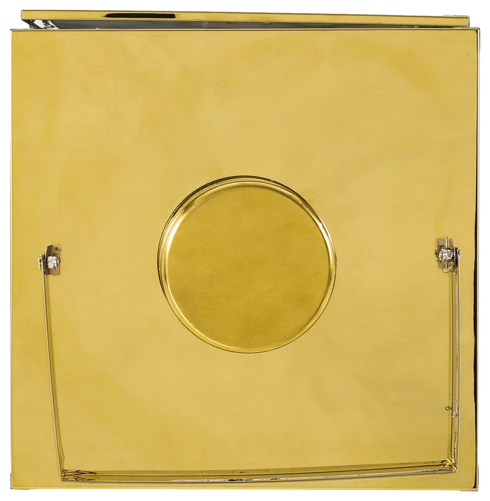 Cecil Outdoor 18" Modern Stainless Steel Lantern, Gold