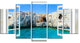 "Window Open To Sunny Summer Sea" Seashore Wall Art, 5 Panels, 60"x32"