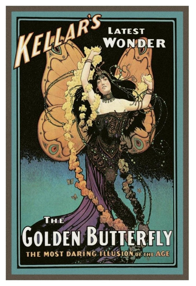 "Magicians: Golden Butterfly: Kellar's Latest Wonder" Print, 14"x20"