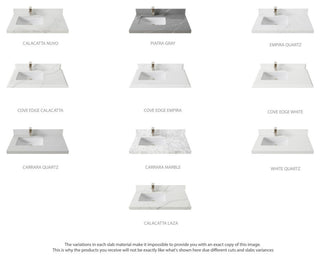 Aberdeen 36 Left Offset Bath Vanity in Pewter Green 2" Carrara Marble