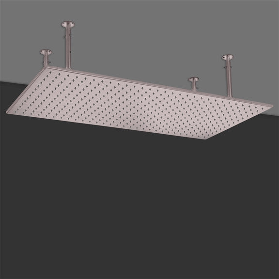 Fontana 20x40" Ceiling Mount Rain Shower Head, Brushed Nickel