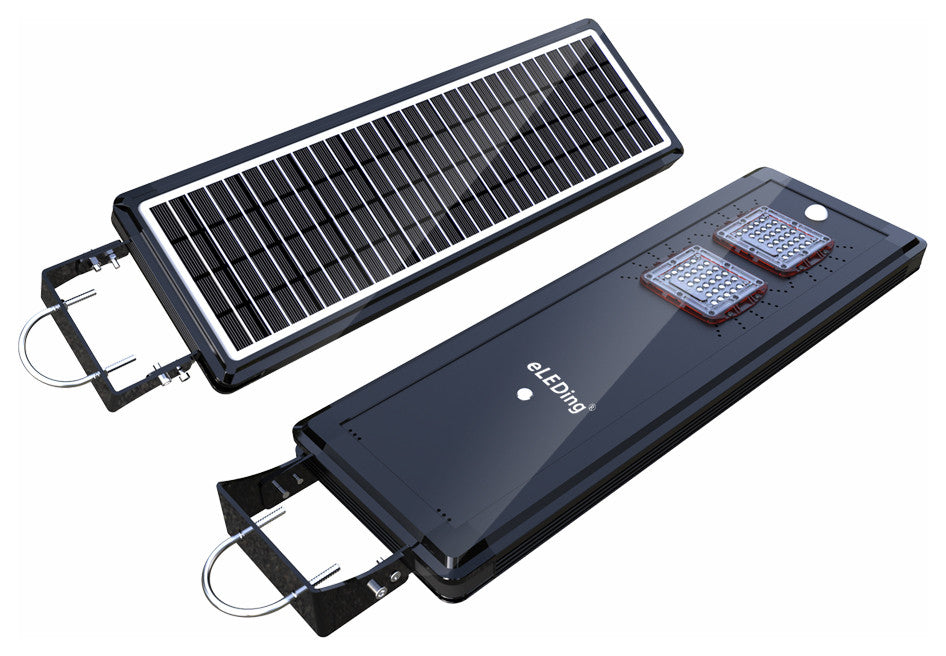 Solar Power Dusk To Dawn Black Aluminum Outdoor LED AI-Smart Sensing Light, Ee824w-Ai18