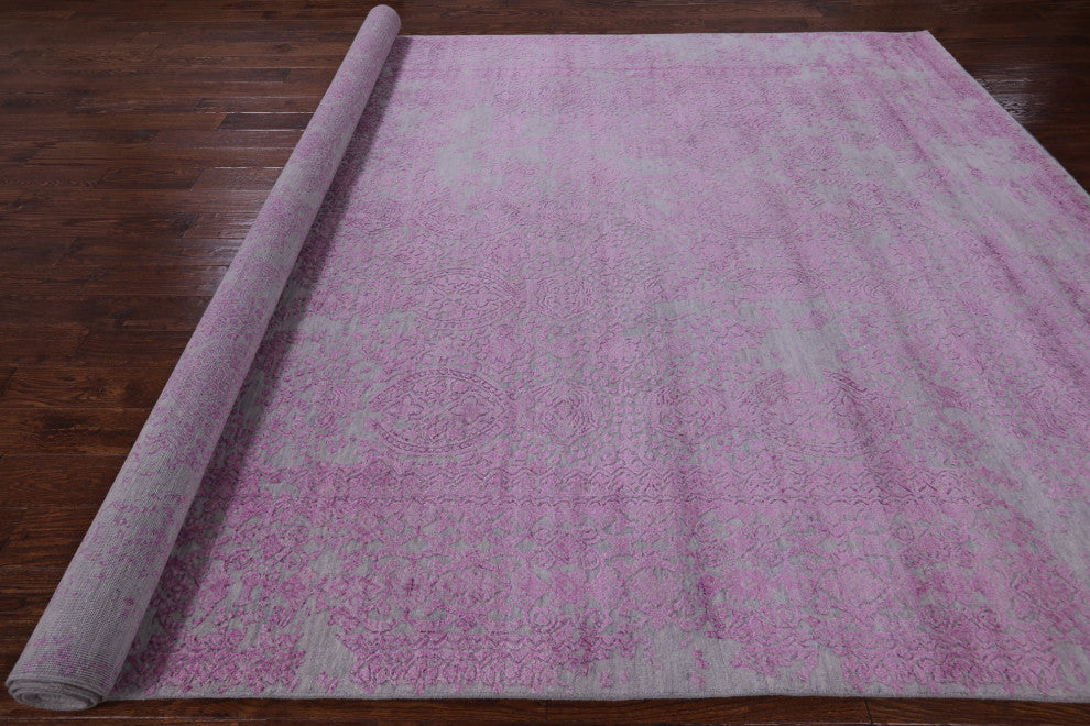 Handmade Wool and Silk Persian Rug 8' 10" X 12' 4" Q6263
