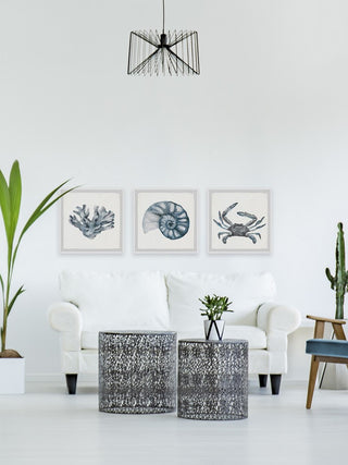 Bluish-Gray Sea Triptych, 54"x18"