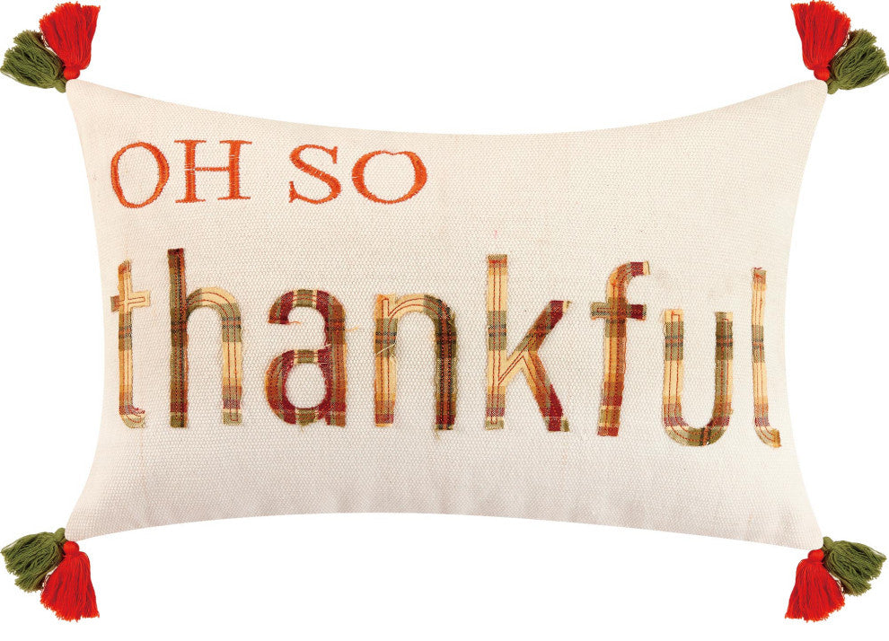 Oh So Thankful Embroidered Pillow