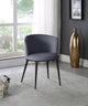 Skylar Dining Chair, Set of 2, Gray Velvet, Matte Black Iron Legs