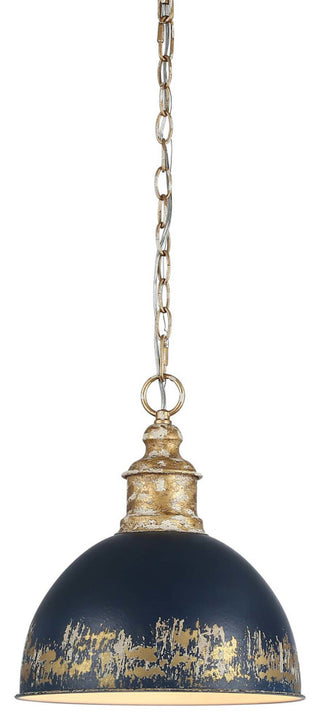 Golden Lighting 0809-M Alison 12"W Pendant - Vintage Gold / Antique Navy