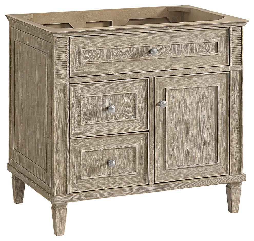 Lorelai 36" Single Vanity, Oak, 3 CM White Zeus Top