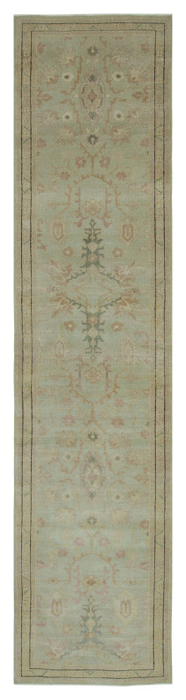 Rug N Carpet - Handmade Oriental 2' 10" x 11' 9" Runner Oushak Area Rug