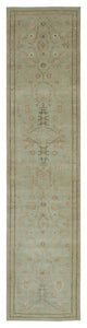 Rug N Carpet - Handmade Oriental 2' 10" x 11' 9" Runner Oushak Area Rug