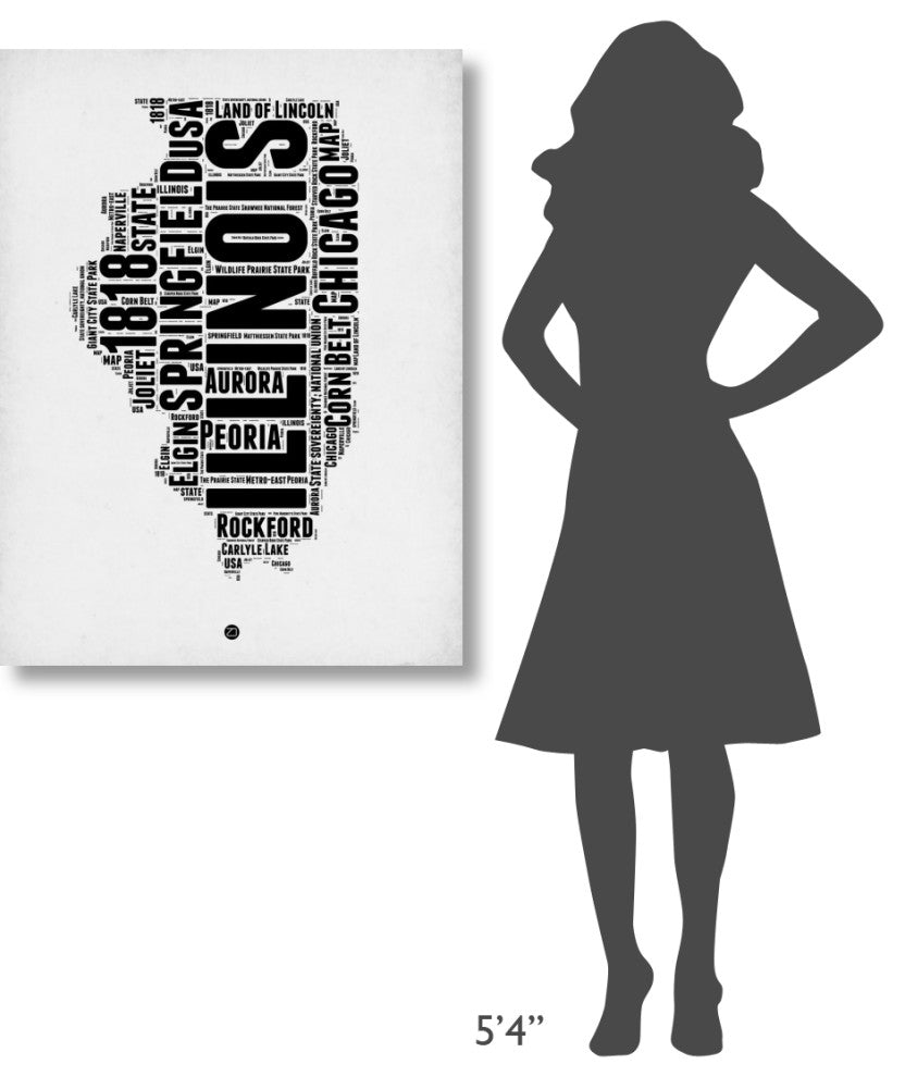 "Illinois Word Cloud 2" Fine Art Print
