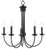 Livex Lighting 42685 Estate 5 Light 25"W Taper Candle Style - Black