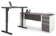 Connexion L-Desk Including Electric Adjustable Table, Slate And Sandstone