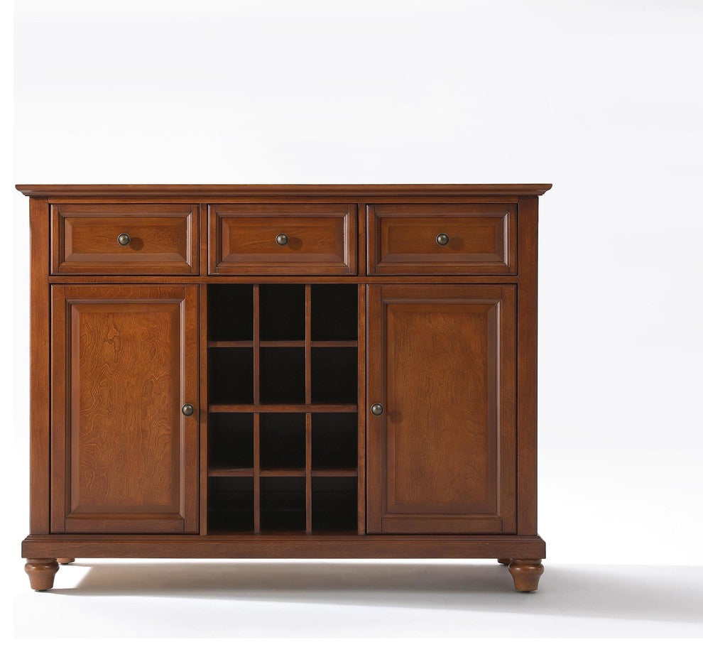 Cambridge Buffet Server / Sideboard Cabinet With Wine Storage, Classic Cherry