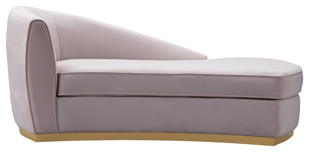 Adele Blush Velvet Chaise - Blush