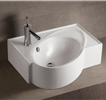 Isabella Rectangular Wall Mount Basin With Integrated Oval Bowl