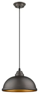 Ironclad 1-Light Rubbed Bronze Ceiling Mini Pendant 10"