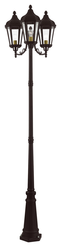 Livex Lighting Morgan 3 Light Bronze Outdoor Post