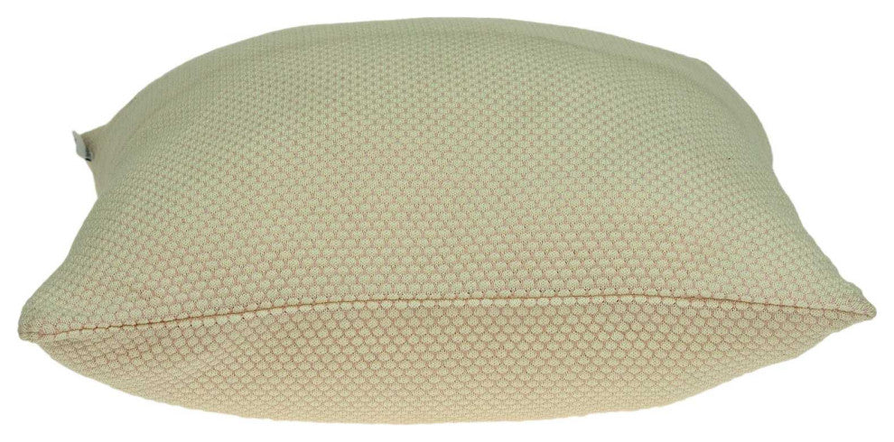 HomeRoots Casual Square Sweater Knit Beige Accent Pillow Cover