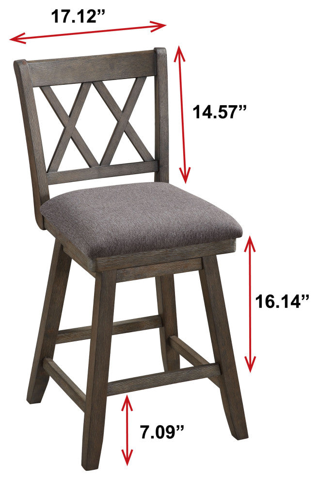 Brookline Walnut High Back Wood Bar Stool, 37.5 in.