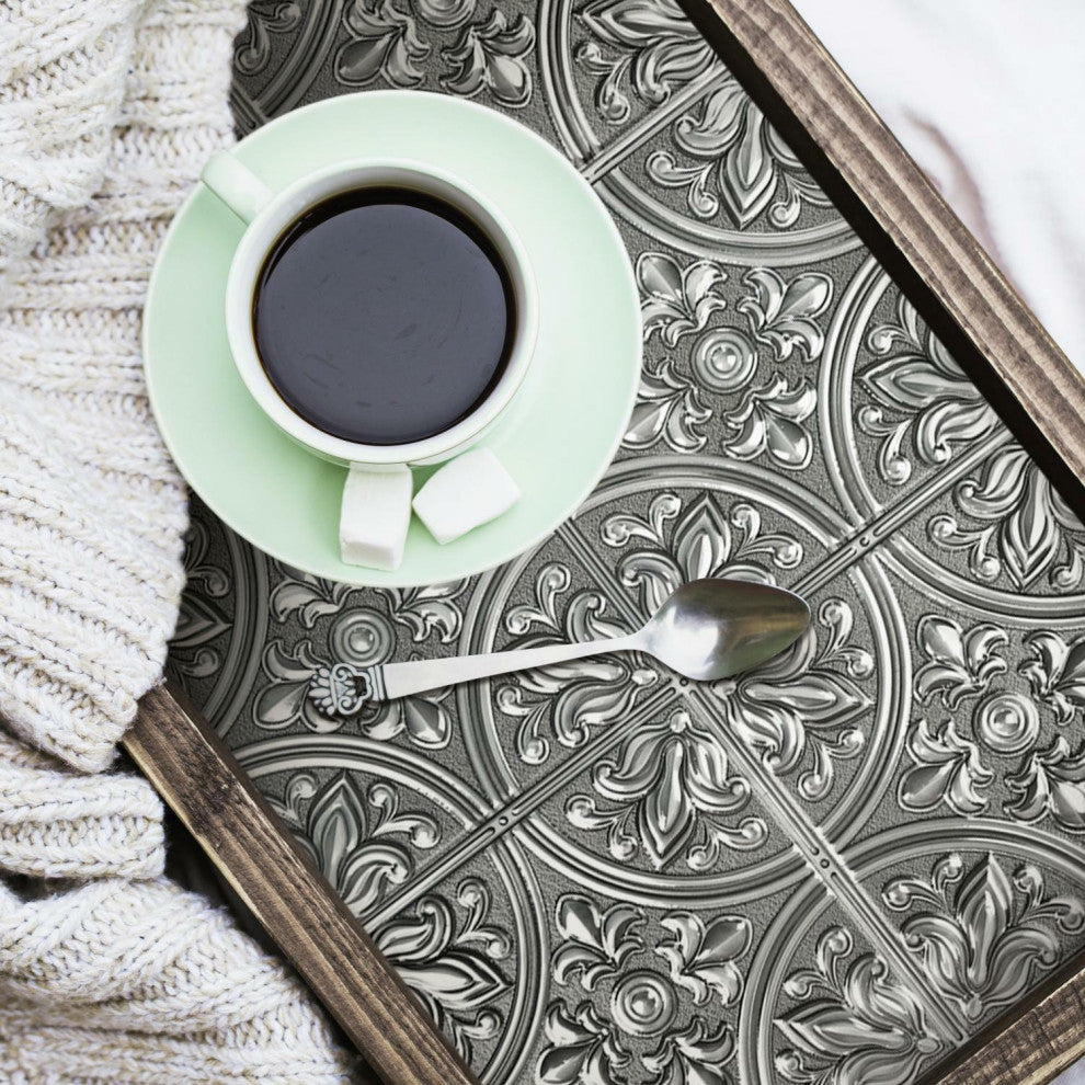 Silver Tin  Peel And Stick Tile Backsplash