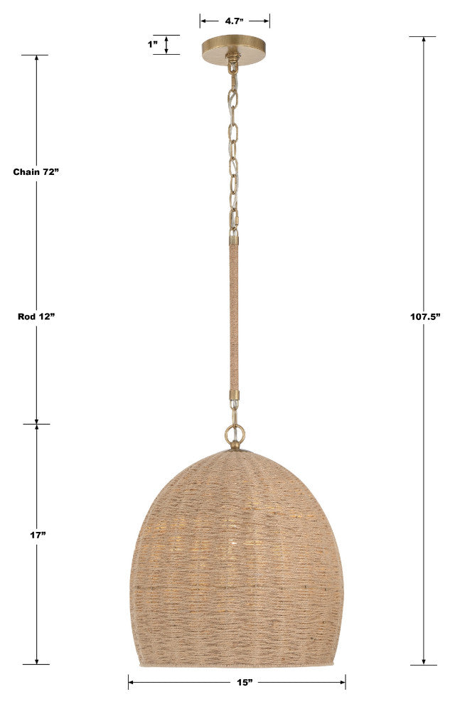 Jace 1-Light Soft Gold Pendant