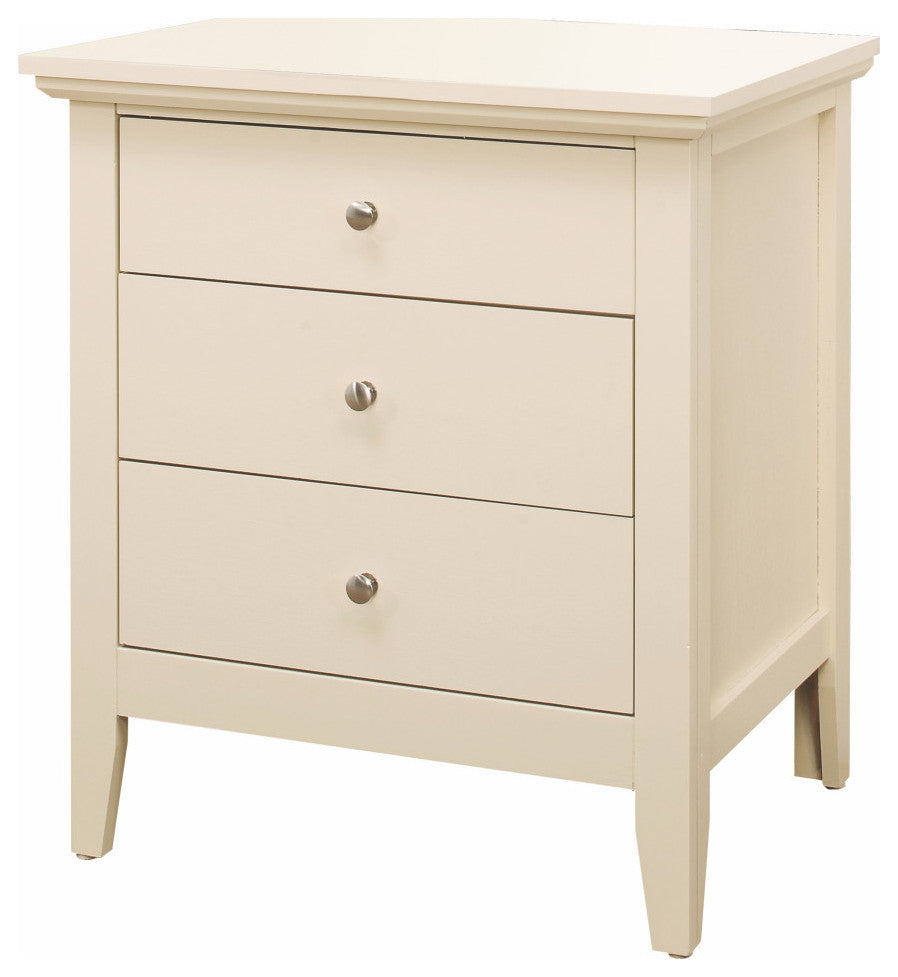 Hammond 3-Drawer Nightstand (26 in. H x 24 in. W x 18 in. D), Beige