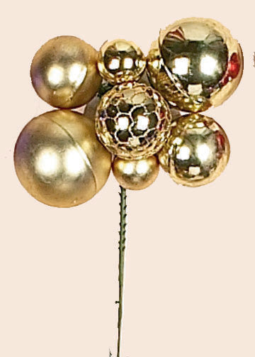 Gold Christmas Ball Pick
