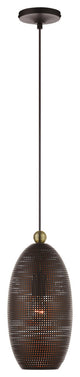 Livex Lighting Dublin 1 Light Tall Bronze Pendant