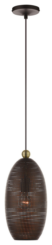 Livex Lighting Dublin 1 Light Tall Bronze Pendant