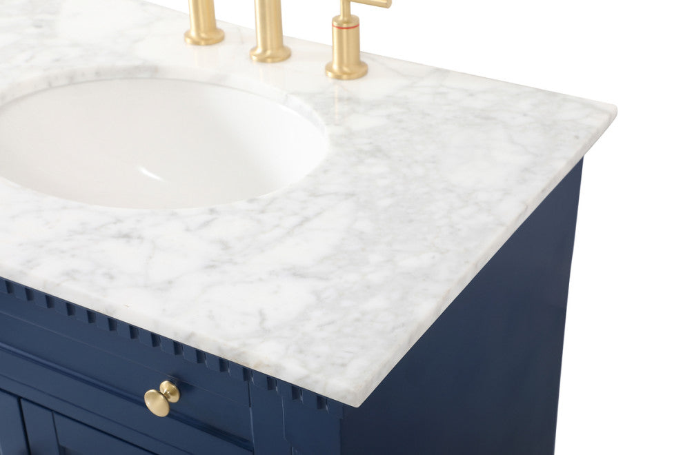 Home Living 21.5" Transitional Black-Light Bathroom Vanity, Blue, 72