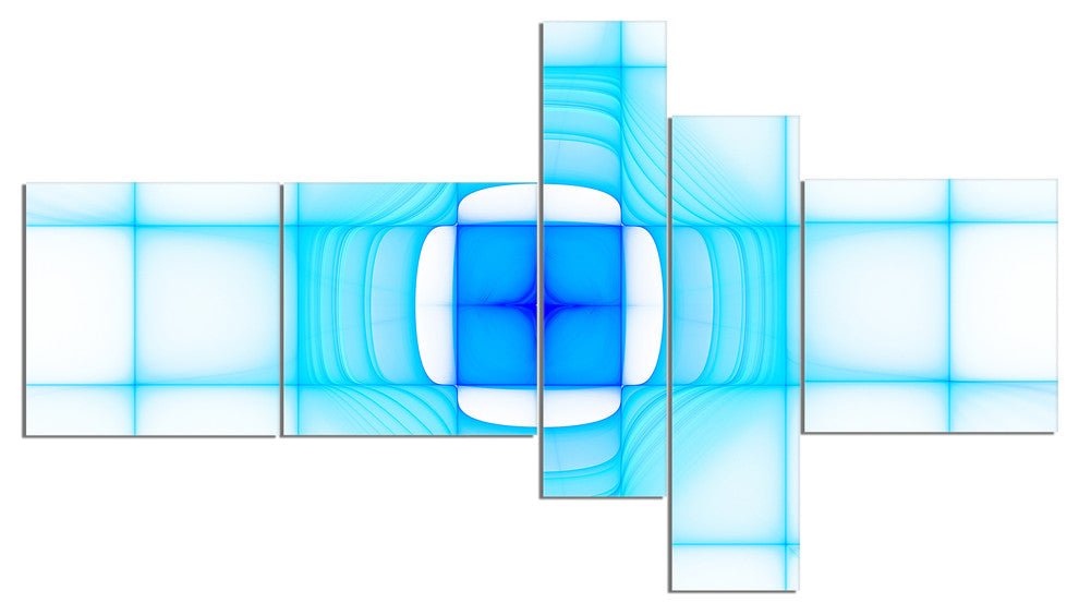 Blue Thermal Infrared Visor, Abstract Canvas Art Print, 60"x32", 5 panels