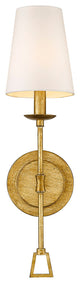 One Light Tradtional Sconce in Gilded Gold with Shade