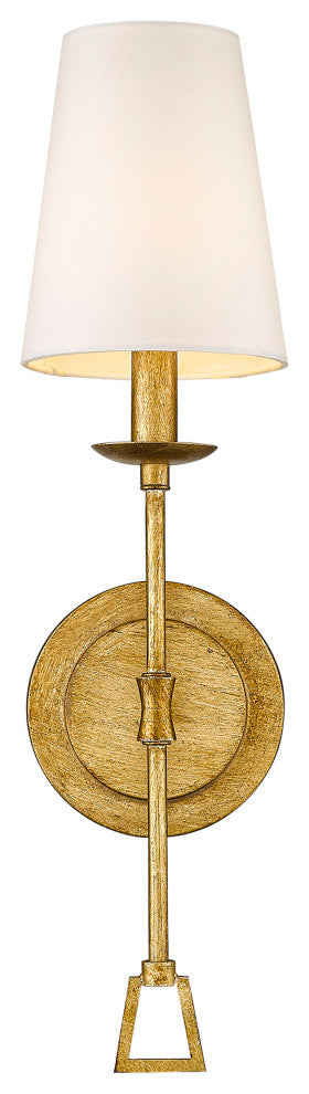 One Light Tradtional Sconce in Gilded Gold with Shade