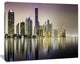 Miami Downtown Night Panorama, Extra Large Canvas Art Print, 20"x12"
