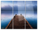 "Wooden Pier Under Foggy Sky" Photo Metal Wall Art, 3 Panels, 36"x28"