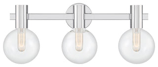 Wright 3-Light Bathroom Vanity Light, Matte Black, Chrome