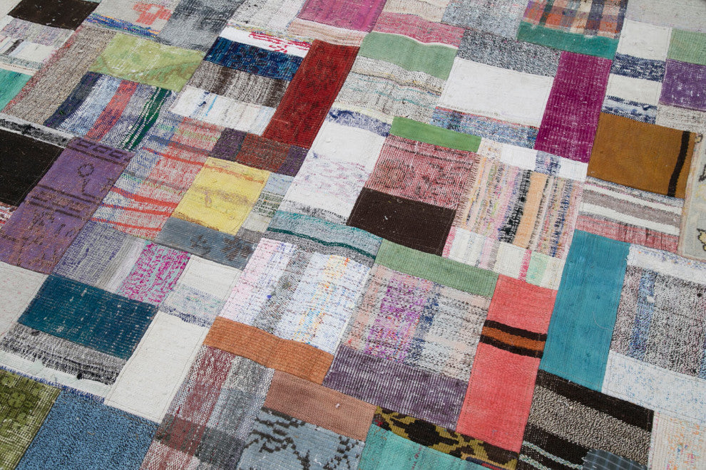 Rug N Carpet - Handmade Turkish 8' 3'' x 10' 0'' Rustic Patchwork Kilim Rug