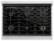 ZLINE 36" Gas Range, Stainless Steel With White Matte and Gold SGRZ-WM-36-G