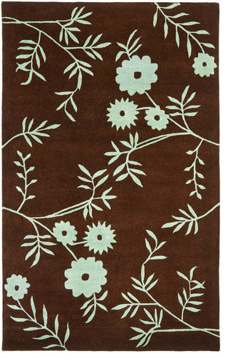 Safavieh Soho Soh774B Floral Rug, Brown/Teal, 7'6"x9'6"